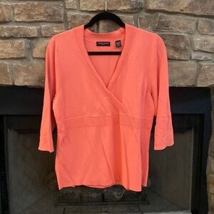 Valerie Stevens orange three-quarter length sleeve sweater. 1X